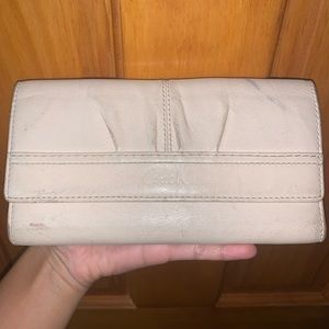 Coach leather Cream clutch wallet
